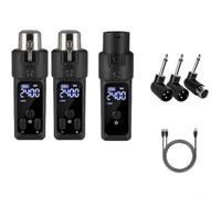 Ricevitore microfono portatile senza fili XLR per condensatore dinamico, sistema wireless sintonizzabile, registrazione di vlog per lezioni di fitness a lunga distanza (2 per dinamico)