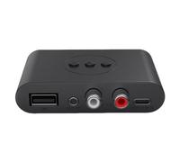 Ricevitore per auto, adattatore audio stereo, riduzione del rumore multifunzionale, struttura ABS standard, ideale per viaggi e viaggi su strada, 8,9 x 4,5 x 1,8 cm, colore nero, 1 pezzo