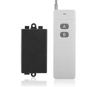 Ricevitore per Interruttore Wireless 2CH, Trasmettitore + RF 433MHz Senza Fili con Portata 3KM, Telecomando a Lunga Distanza 12V Cancelli e Garage, Radio Relè Universale