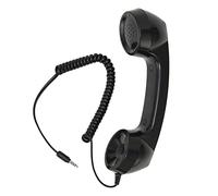 Ricevitore per Telefono Cellulare retrò, Ricevitori per Telefono a Prova di Radiazioni a Filo, Ricevitore per Telefono Cellulare da 3,5 Mm Microfono Microfono Altoparlante per (Nero)