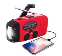 Ricevitore RADIO a manovella solare US Mini radio meteorologica portatile AM/FM con torcia multifunzionale Alimentazione di emergenza/banca