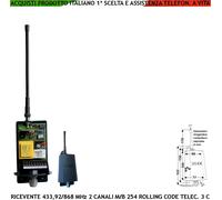 Ricevitore Radio Bicanale 230 V Apprende Cod. Fisso o Rolling Code F. 433,92 MHz