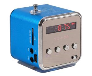 Ricevitore radio FM digitale TD-V26 con altoparlante stereo LCD, supporto per scheda Micro-TF, lettore musicale Mp3 (blu)