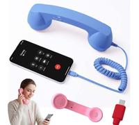 Ricevitore retrò per iPhone e Android, Plug & Play di tipo C, con altoparlante e microfono HD, cornetta vintage per chiamate chiare e oggetti di scena fotografici nostalgici, cavo da 1 m per un uso