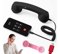 Ricevitore retrò per iPhone e Android, Plug & Play di tipo C, con altoparlante e microfono HD, cornetta vintage per chiamate chiare e oggetti di scena fotografici nostalgici, cavo da 1 m per un uso