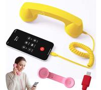 Ricevitore retrò per iPhone e Android, Plug & Play di tipo C, con altoparlante e microfono HD, cornetta vintage per chiamate chiare e oggetti di scena fotografici nostalgici, cavo da 1 m per un uso