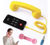 Ricevitore retrò per iPhone e Android, Plug & Play di tipo C, con altoparlante e microfono HD, cornetta vintage per chiamate chiare e oggetti di scena fotografici nostalgici, cavo da 1 m per un uso