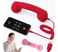 Ricevitore retrò per iPhone e Android, Plug & Play di tipo C, con altoparlante e microfono HD, cornetta vintage per chiamate chiare e oggetti di scena fotografici nostalgici, cavo da 1 m per un uso