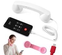 Ricevitore retrò per iPhone e Android, Plug & Play di tipo C, con altoparlante e microfono HD, cornetta vintage per chiamate chiare e oggetti di scena fotografici nostalgici, cavo da 1 m per un uso