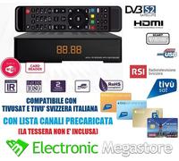 Ricevitore Satellitare Full HD Tvsat Compatibile Tv Sat Decoder Tv Tivusat S2 HD