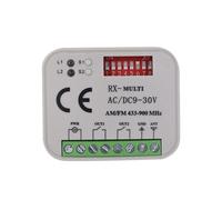 Ricevitore Telecomando Universale per Porta Garage Interruttore Controller 2CH per Trasmettitore RX Multifrequenza 433-900 MHz Bianca