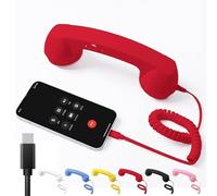 Ricevitore Telefonico Fisso In Stile Retrò Di Tipo C, Cornetta Telefonica Per Telefono Cellulare, Ricevitore Per Telefono Cellulare Portatile Cablato Vintage Con Microfono E Pulsante Di Risposta