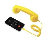 Ricevitore telefonico retrò con cavo di tipo C, ricevitore telefonico per telefono cellulare, auricolare USB-C per smartphone, videochiamate, comfort (giallo)