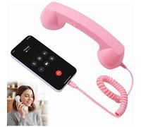 Ricevitore telefonico retrò, tipo linea fissa con filo, compatibile con iPhone per chiamate, video e riunioni.