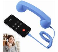 Ricevitore telefonico retrò, tipo linea fissa con filo, compatibile con iPhone per chiamate, video e riunioni.