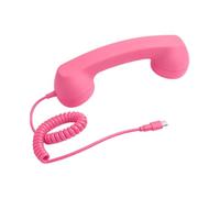Ricevitore Telefono Retrò Cablato Con Impugnatura Curva E Cavo Spiralato | Ricevitore Vintage Con Corpo In ABS, Finitura Opaca, Forma Curva Ergonomica E Cavo Spiralato Flessibile Per Una Presa Comoda