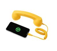 Ricevitore Telefono Retrò Cablato Con Impugnatura Curva E Cavo Spiralato | Ricevitore Vintage Con Corpo In ABS, Finitura Opaca, Forma Curva Ergonomica E Cavo Spiralato Flessibile Per Una Presa Comoda