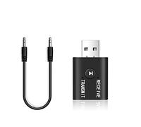 Ricevitore Trasmettitore Bluetooth 5.0, Adattatore Wireless Bluetooth USB Portatile con Cavo Audio da 3,5mm per TV/PC/Cuffie/Auto/Domestico Stereo