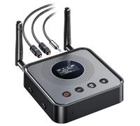 Ricevitore trasmettitore Bluetooth 5.2 per TV Home Stereo, adattatore audio Bluetooth wireless 2 in 1 con display LCD ottico AUX Riproduzione disco U Dual Pairing per cuffie altoparlante musica