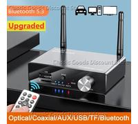 Ricevitore trasmettitore Bluetooth 5.3 Stereo a bassa latenza AUX 3,5 mm Adattatore audio musicale wireless ottico Telecomando per TV PC Black