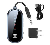 Ricevitore trasmettitore Bluetooth 5.4 2 in 1, adattatore AUX Bluetooth per TV, auto, cuffie, altoparlanti, doppio accoppiamento, jack da 3,5 mm, durata della batteria 12H, chiamate in vivavoce, uso