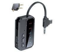 Ricevitore trasmettitore Bluetooth 5.4 aggiornato 2025, adattatore audio wireless a doppia modalità con-3 in 1 (tipo C/AUX/dati), collega 2 cuffie contemporaneamente per viaggi in aereo, auto AUX, TV