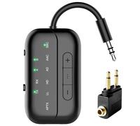 Ricevitore trasmettitore Pro Bluetooth 5.4 aggiornato 2025, adattatore wireless per aereo 2 in 1 per volo, TV, PC, palestra, interruttore, compatibile con 2 AirPods/auricolari; ricevitore audio AUX