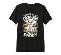 Ricevo Il Mio bell'aspetto da Daddy Sphynx Kitten Lover Maglietta Premium