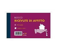 RICEVUTE DI AFFITTO 2 copie - F.to 17x10 - Fogli 50x2 - confezione 10 pz