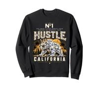 Rich California Diamond Bear Golden Crown Sunset Art Felpa