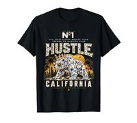 Rich California Diamond Bear Golden Crown Sunset Art Maglietta