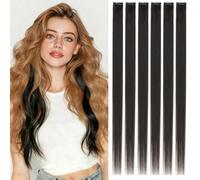 Rich Choices Extension a Clip Capelli Veri Umani 6pz 40cm 40g Extension Capelli Veri Clip Lisci Remy Naturali Human Hair Extensions #1B Nero