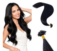 Rich Choices Extension Capelli Veri Cheratina Invisibili e Naturali U Tip Pre Bonded Extension Cheratina Capelli Veri 25 Ciocche 45cm 25g #1 Nero