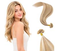 Rich Choices Extension Capelli Veri Cheratina Invisibili e Naturali U Tip Pre Bonded Extension Cheratina Capelli Veri 50 Ciocche 40cm #12/613 Marrone Oro Misto Biondo Chiarissimo