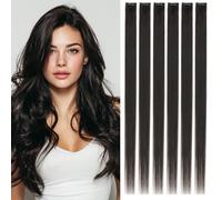 Rich Choices Extension Capelli Veri Clip 6pz 45cm #1B Nero Extension a Clip Capelli Veri Umani Liscio Estensioni Capelli Naturali Invisibile Human Hair Extensions