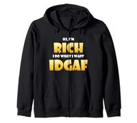 Rich Costume IDGAF Meme Personalized Wealthy Person Success Felpa con Cappuccio