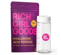 RICH GIRL GOODS 100% acido ialuronico in polvere - Set fai da te per la produzione di siero ialuronico - Polvere di acido ialuronico con bottiglia di vetro - Qualità cosmetica - Basso peso molecolare