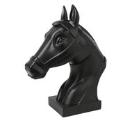 Rich Iron Arredamento per la camera Scultura busto equestre con testa di cavallo retrò francese for la decorazione domestica Divertenti accessori da scrivania(Black)