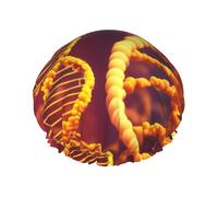 Rich&Rabbit Cuffia da doccia con stampa fotografica a catena del DNA da donna elastica e riutilizzabile cuffia da bagno a prova di perdite doppio strato