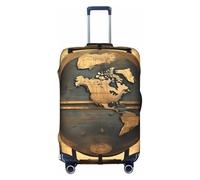 Rich&Rabbit Custodia protettiva per bagagli da viaggio lavabile con stampa a globo del mondo antico (45,7-81,3 cm), bianco, L