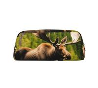 Rich&Rabbit Deer Bear Moose Stampa Cerniera Cosmetici Trucco Sacchetto Sacchetto Portatile Viaggio Borsa di Immagazzinaggio Borsa Uso Quotidiano, Oro, Taglia unica