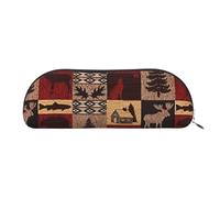 Rich&Rabbit Lodge Bear Deer Fish Print Versatile Zipper Pouch Cosmetici Piccoli Accessori Piccole Parti Borse di Immagazzinaggio, Argento, Taglia unica