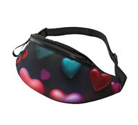 Rich&Rabbit Romantico Red Heart Print Multifunzione Marsupio per Escursionismo Viaggi Corsa Mountain Trekking, nero, Taglia unica