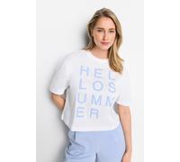 Rich & Royal Boxy T-shirt Hello Summer Print Organic Cotton Blue Taglia: L | T-shirt Outlet | Donna | Blu