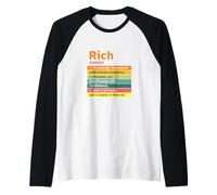 Rich Style Tee Shirts, Yes I'm Rich, Cool Rich Graphic Maglia con Maniche Raglan