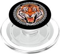 Rich Wild Tiger with Printed Gold Chains & Diamonds Style PopSockets PopGrip per MagSafe