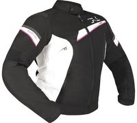 Richa Gotham 3 WP impermeabile Giacca tessile moto da donna, nero-bianco-rosa, taglia 2XS per donne