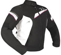 Richa Gotham 3 WP impermeabile Giacca tessile moto da donna, nero/bianco/rosa, Taglia XL