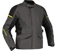 Richa Infinity 3 impermeabile Moto Tessile Giacca, grigio scuro/nero/giallo, Taglia L