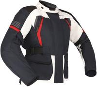 Richa Phantom 3 impermeabile Giacca tessile moto da donna, grigio-rosso-blu, taglia L per donne